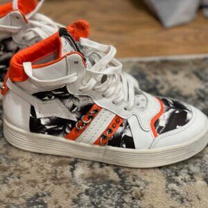 **SOLD** A.S. 98 WHITE MULTI COLORED HIGHTOP SNEAKER EU37